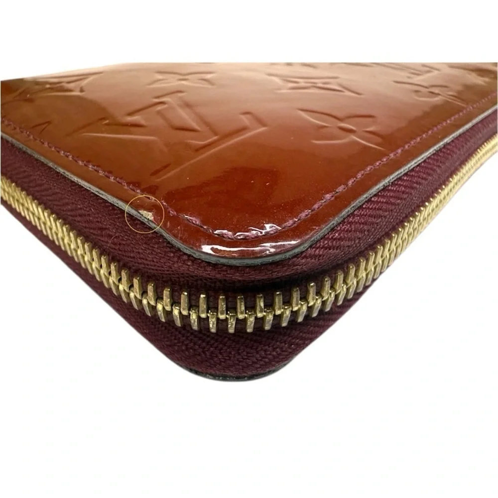 Louis Vuitton Rouge Fauviste Monogram Vernis Leather Zippy Wallet burgundy